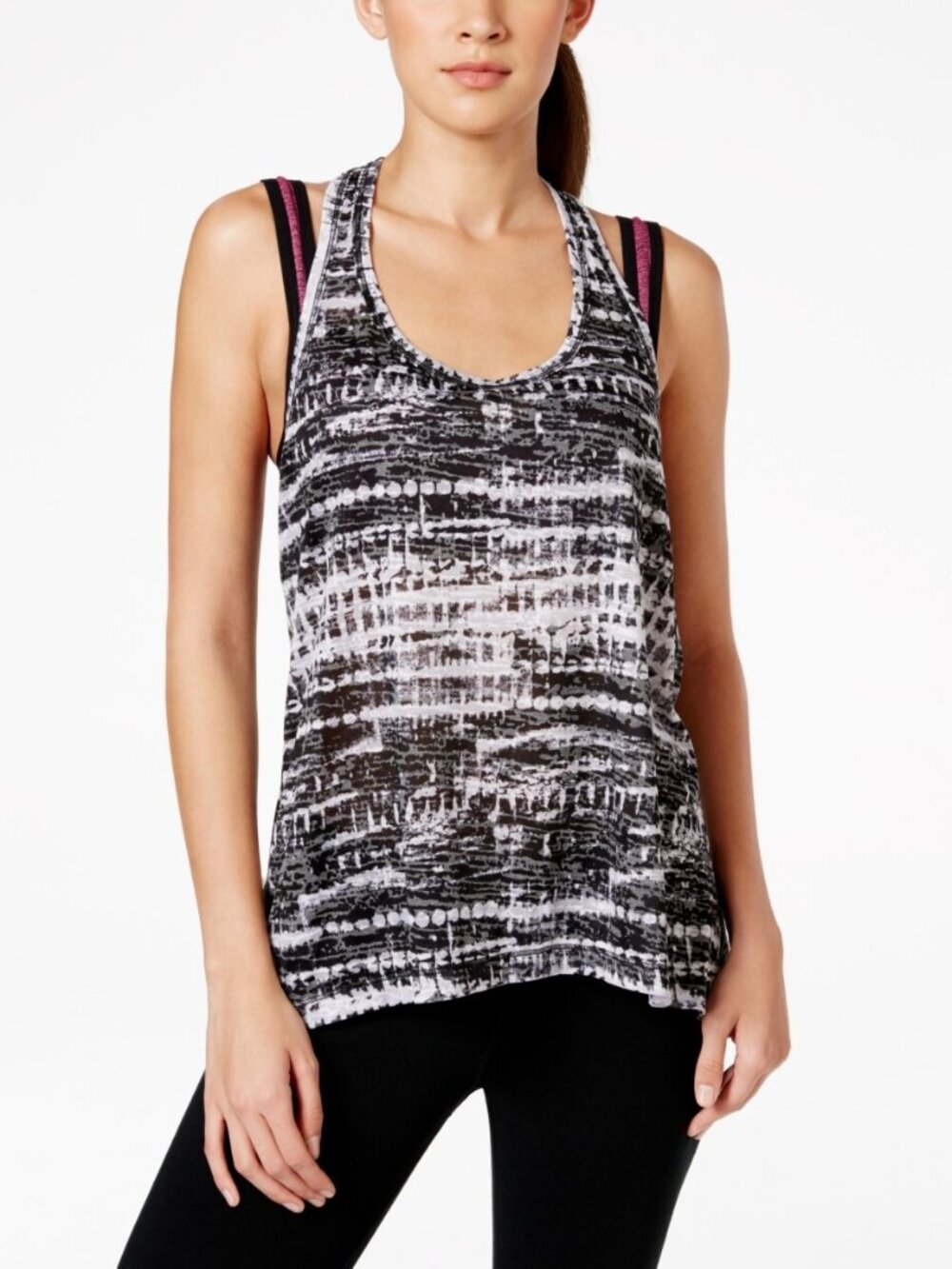 Ideology Womens Printed T Back Tank Top Color Finish Line